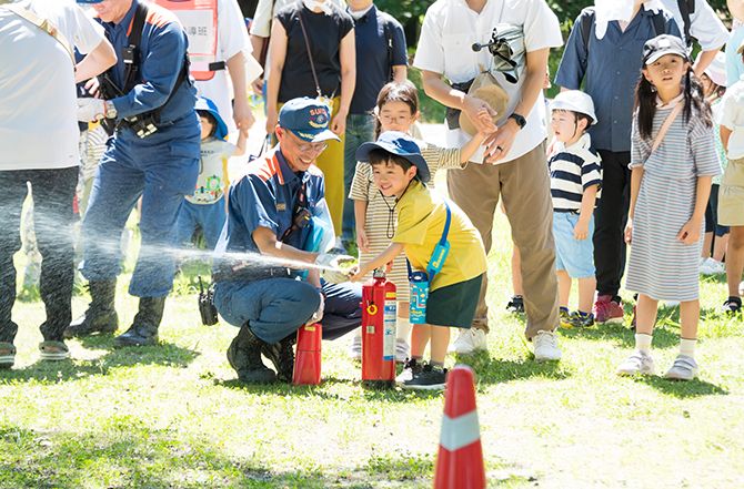 水消火器訓練の様子