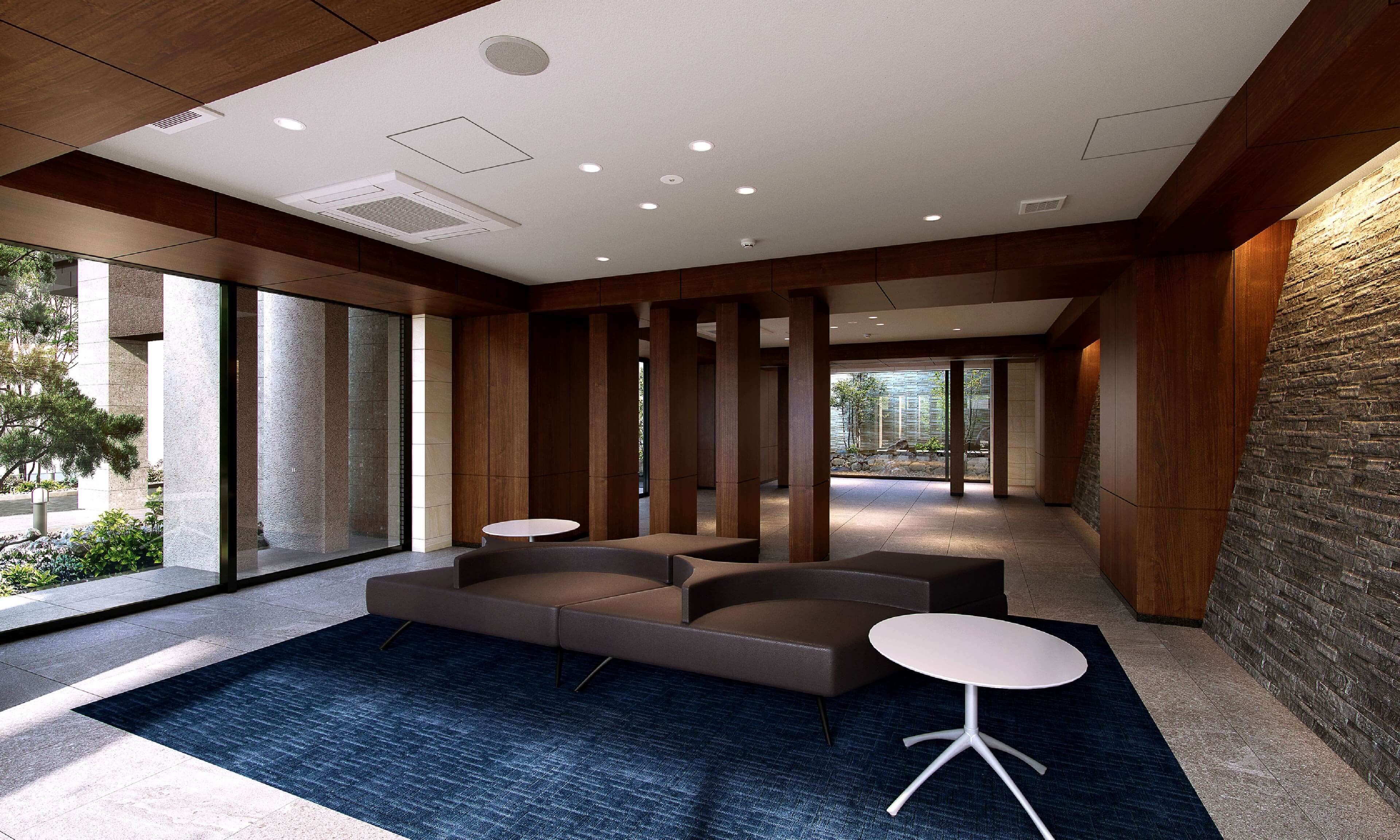 エントランスホール・ラウンジ・坪庭完成予想CG