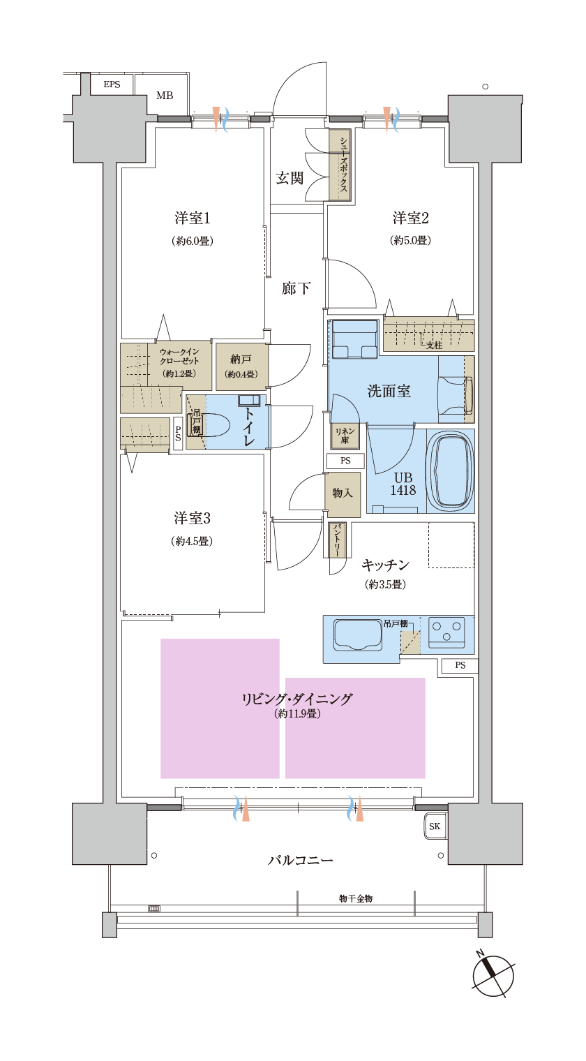 G2 type 間取り図