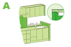 A 横のみ立ち上がり(立ち上がりには収納スペースなし) A 横のみ立ち上がり(立ち上がりには収納スペースなし)