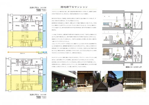 「路地廊下のマンション」