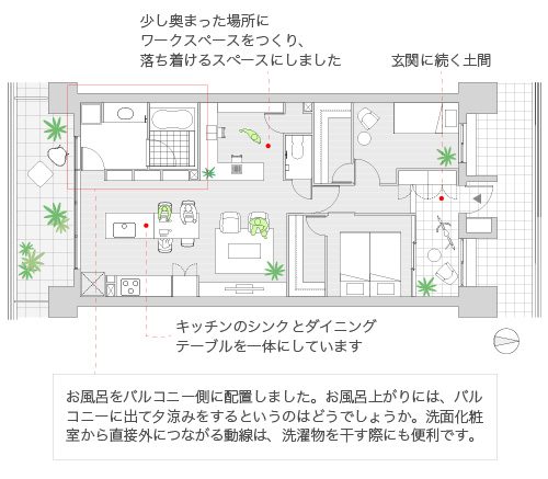 RT008「バルコニーに続くお風呂」（Plan11）