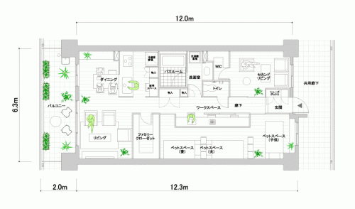 廊下ワークスペース+引き戸 廊下ワークスペース+引き戸