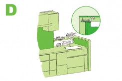 D 前と横に立ち上がり(カウンター下が抜けていてダイニングからも使える) D 前と横に立ち上がり(カウンター下が抜けていてダイニングからも使える)