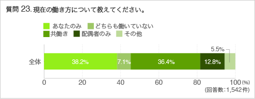 質問23:現在の働き方について教えてください。