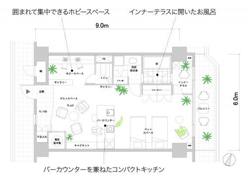 間取り図 -夫婦でいく「ホテルのように過ごすプライベートなセカンドハウス」(プランB)