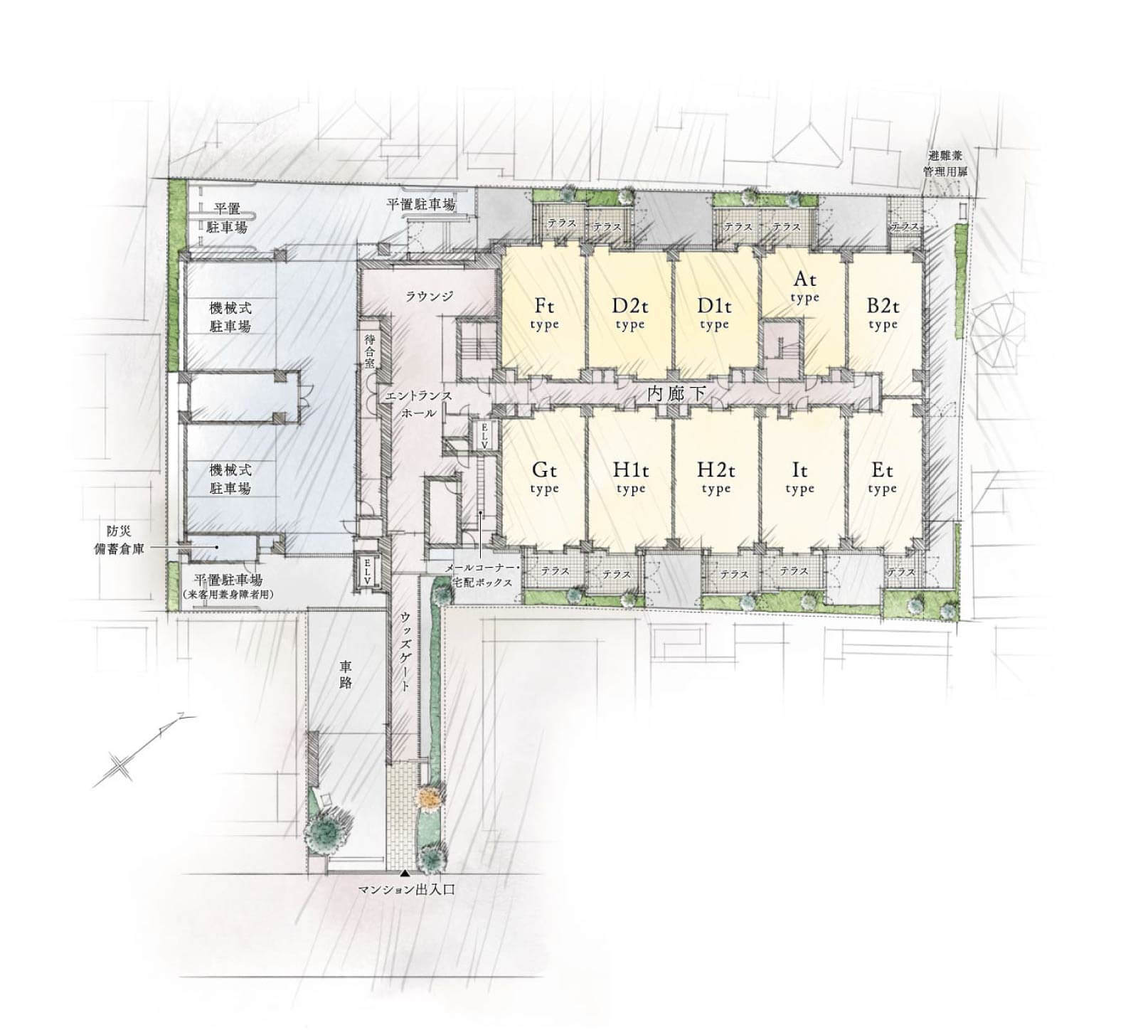 1階平面イメージイラスト