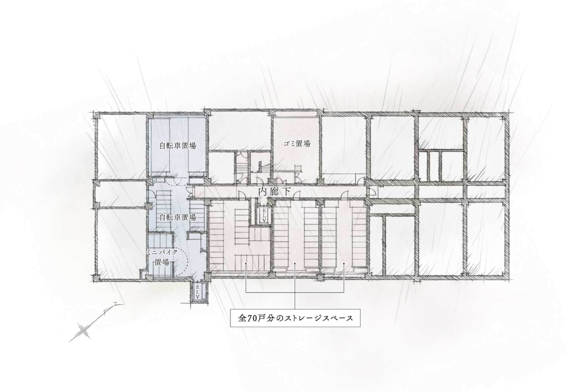 B1階平面イメージイラスト