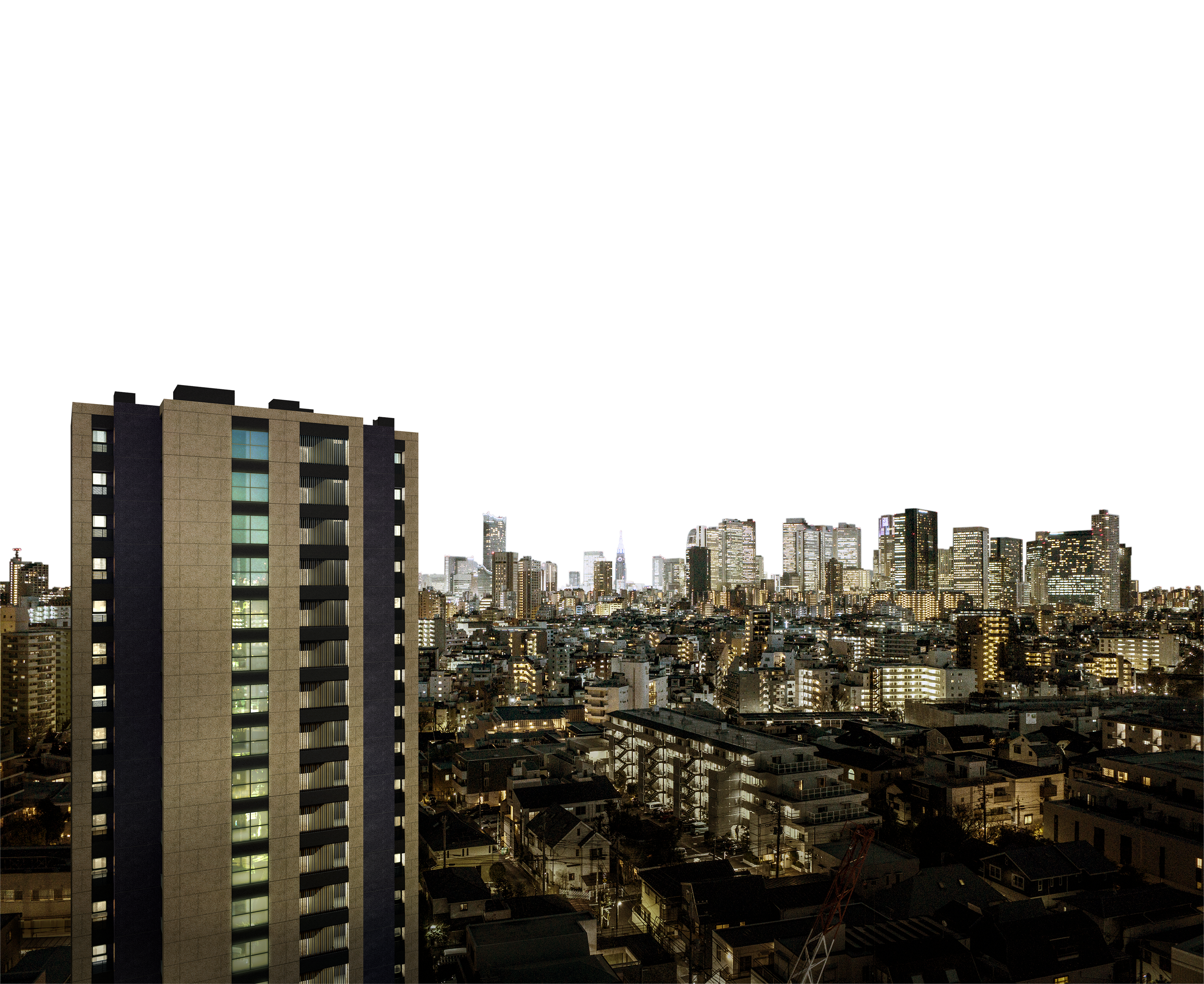 外観完成予想CG（夜景眺望合成）