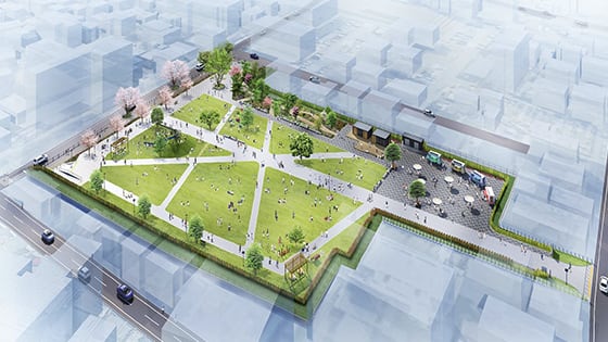 （仮称）新宿町1丁目広場 完成イメージ図