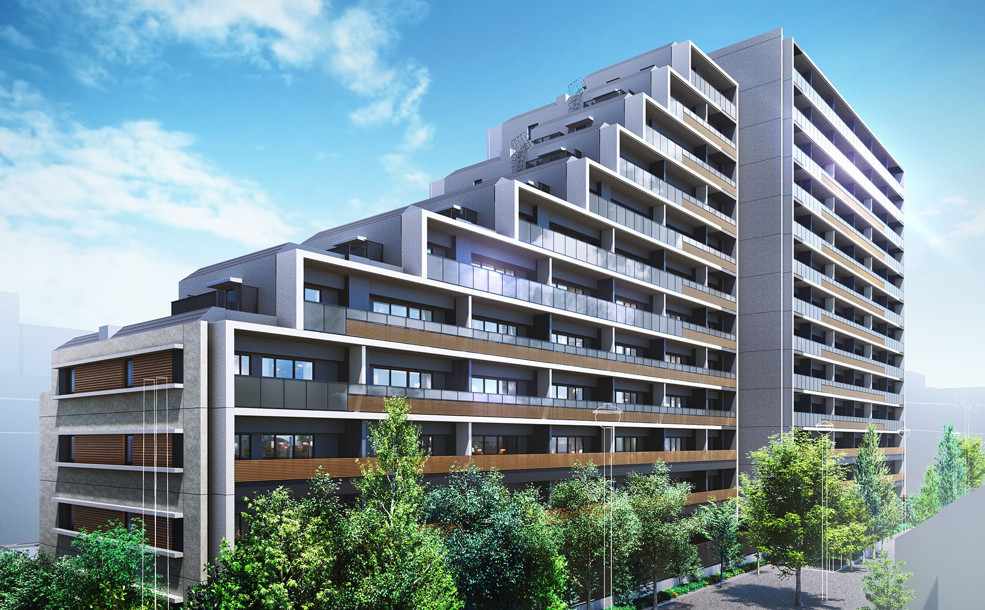 外観完成予想CG（南西面）