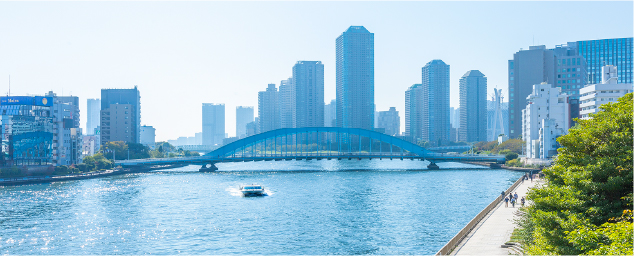 隅田川テラス（徒歩8分・約600m）