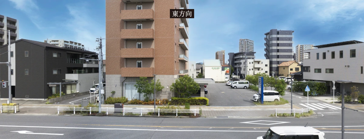 現地2階相当の高さからの眺望写真（2023年6月撮影）