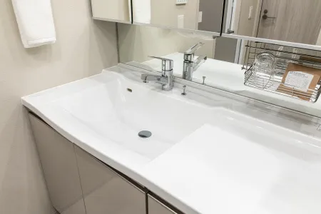 ボウル一体型洗面化粧台（片寄タイプ）