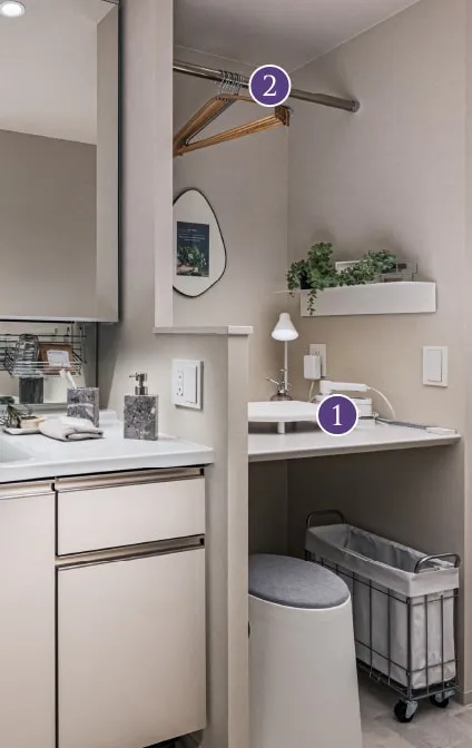 機能的な洗面室