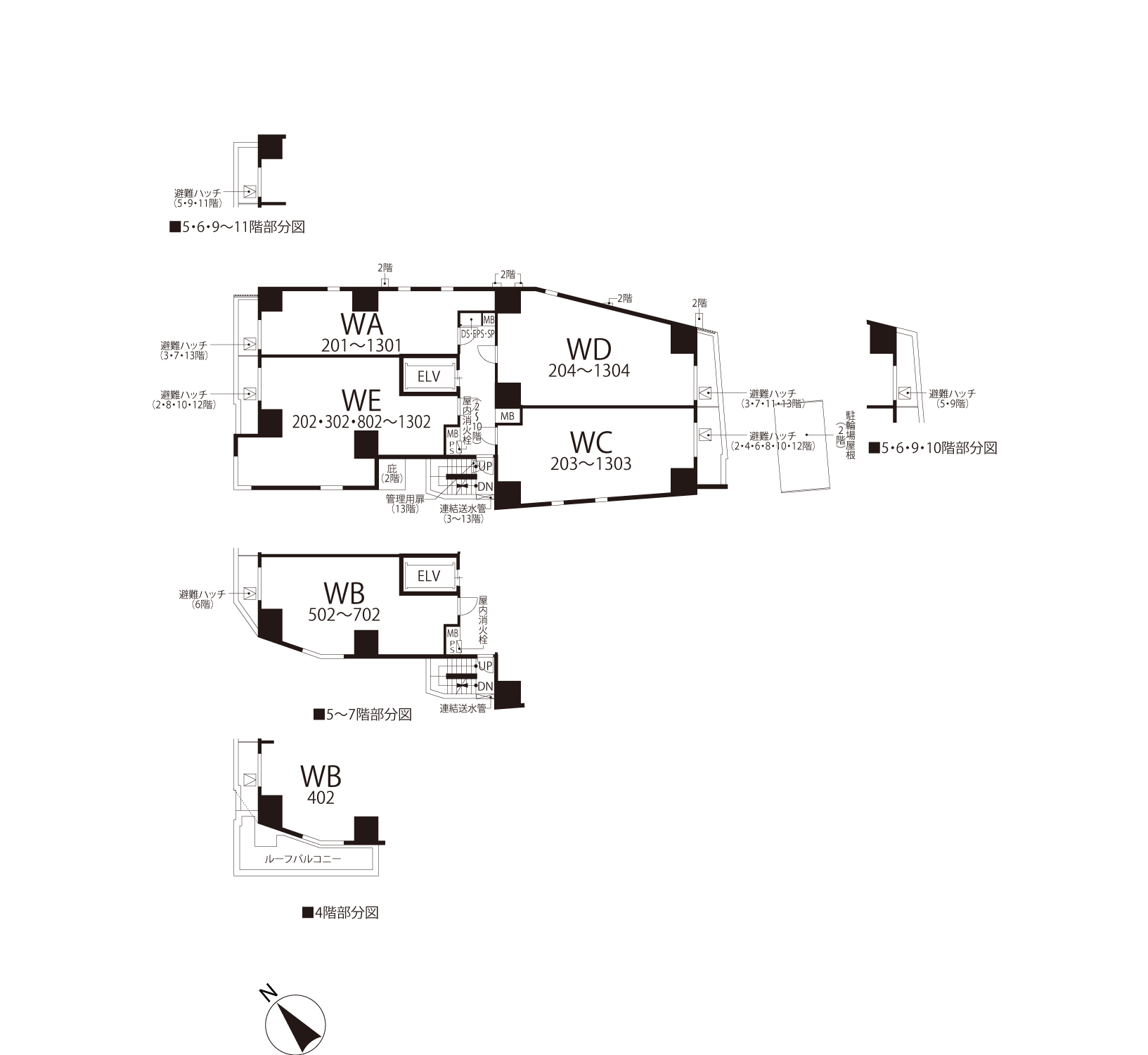 ザ・パークハビオ 市ヶ谷ウエスト 2階平面図