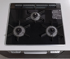 グリル付き3口ガスコンロ