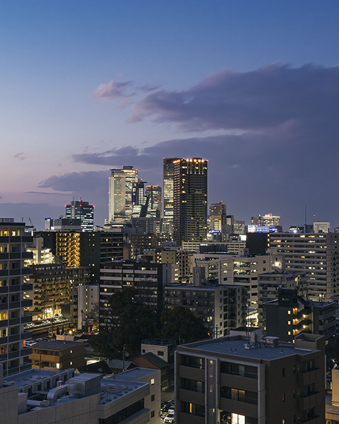 現地1309号室（13階）より北側 （名古屋駅～栄駅方面）を2025年2月に撮影