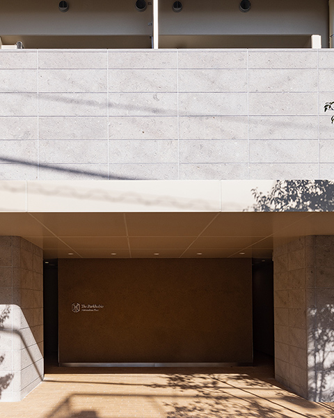 陰影が美しいエントランス