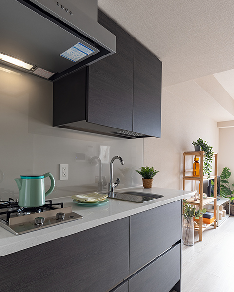 モダンデザインのキッチンスペース