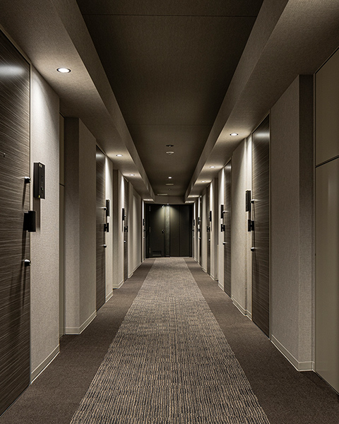 ホテルライクな内廊下
