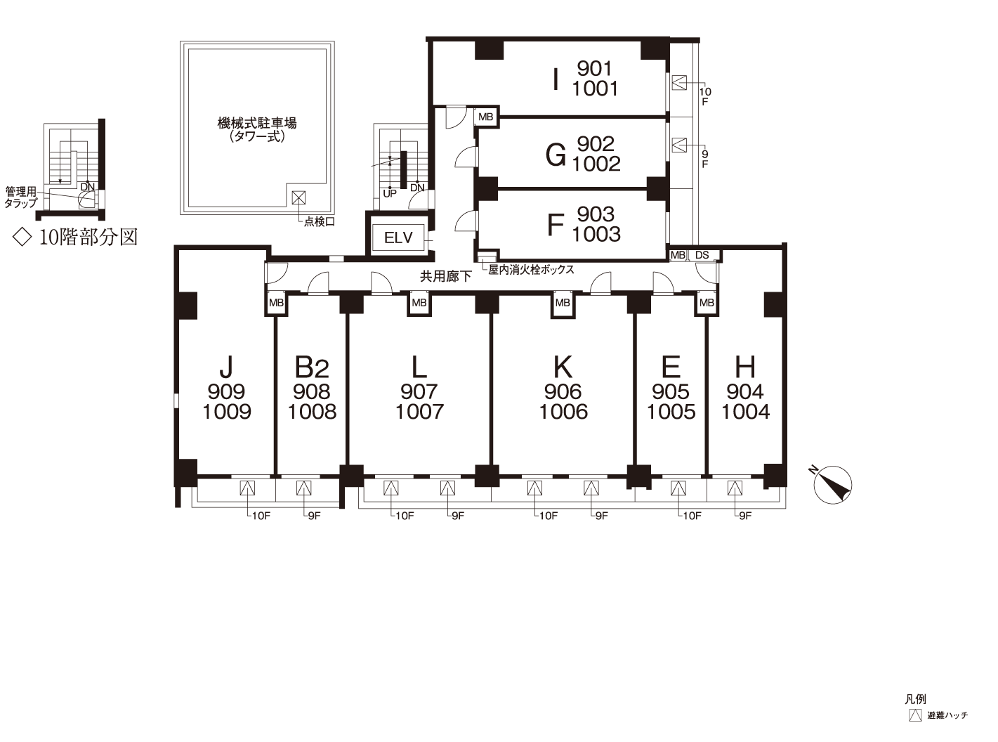9階・10階平面図
